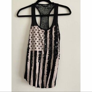 Express American Flag lace halter